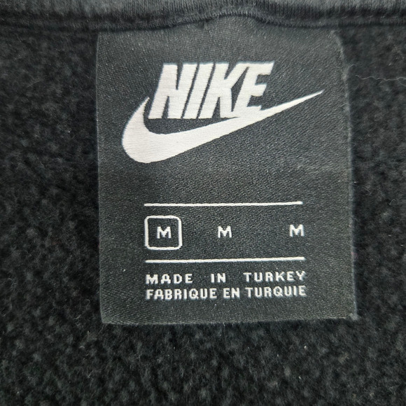 Nike Black Gold Sequin Logo Pullover Athletic Crewneck Sweatshirt Size Medium - Picture 6 of 8